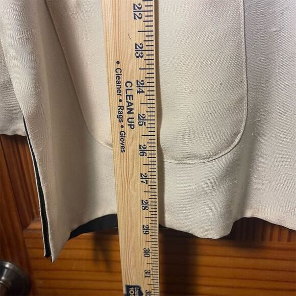 Anne Namba minimalist Unisex Black Ivory Silk Reversible Mandarin Jacket Sz L - Picture 10 of 12